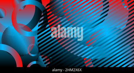 Blue black circle design abstract background Stock Vector