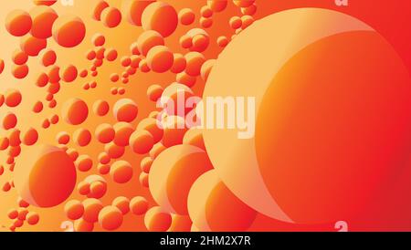 Abstract design circle pattern on orange background Stock Vector