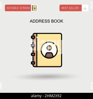 Address book Simple vector icon. Stock Vector