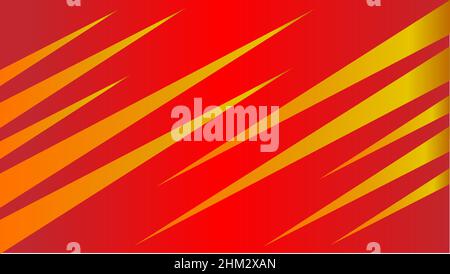 Orange straight triangle pattern design on a red background Stock Vector