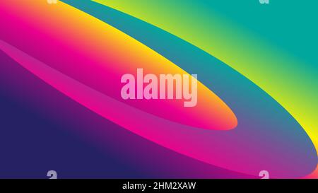 Neon light circle wave design abstract background Stock Vector