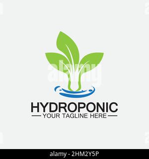Hydroponic logo vector icon illustration design Stock Vector