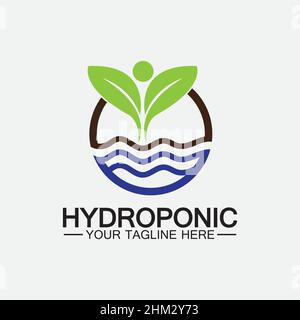 Hydroponic logo vector icon illustration design Stock Vector