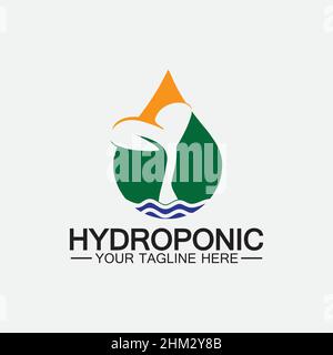 Hydroponic logo vector icon illustration design Stock Vector