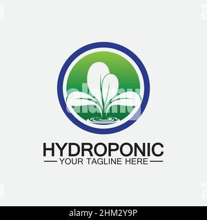 Hydroponic logo vector icon illustration design Stock Vector