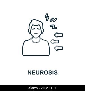 Neurosis icon. Line element from psychotherapy collection. Linear Neurosis icon sign for web design, infographics and more. Stock Vector