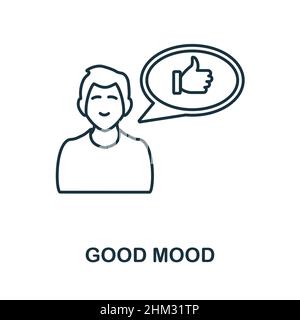 Good Mood icon. Line element from psychotherapy collection. Linear Good Mood icon sign for web design, infographics and more. Stock Vector