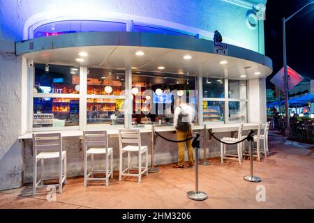 Miami Beach, FL, USA - February 2, 2022: Night photo of Sunnys Miami Beach Stock Photo