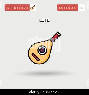 Lute Simple vector icon. Stock Vector