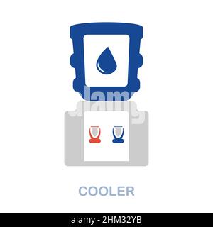 Cooler flat icon. Colored element sign from office tools collection. Flat Cooler icon sign for web design, infographics and more. Stock Vector