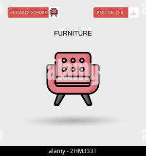 Furniture Simple vector icon. Stock Vector