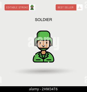 Soldier Simple vector icon. Stock Vector