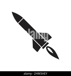 missile weapon icon vector rocket weapon with booster sign for graphic design, logo, website, social media, mobile app, UI illustration Stock Vector