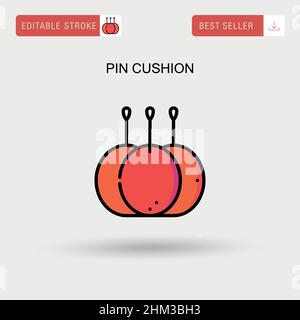 Pin cushion Simple vector icon. Stock Vector