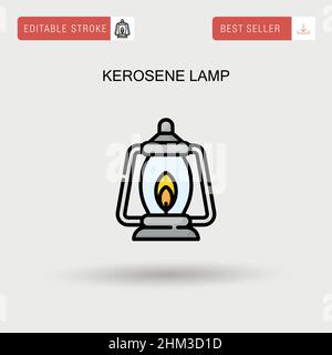 Kerosene lamp Simple vector icon. Stock Vector