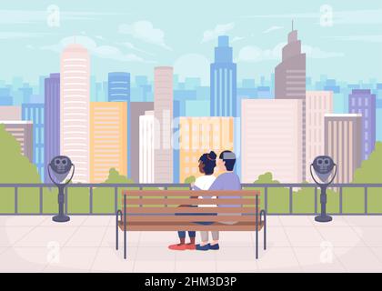 Romantic date spot flat color vector illustration Stock Vector