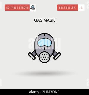 Gas mask Simple vector icon. Stock Vector