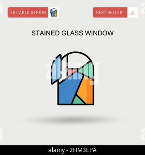 Stained glass window Simple vector icon. Stock Vector