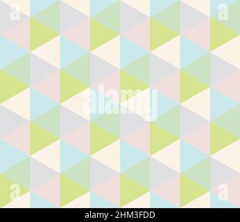 Abstract geometric seamless pattern. Colorful ornamental design with triangles. Retro background. Print for textile, wallpaper, scrapbooking, wrapping Stock Vector
