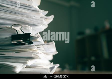 a pile of paperwork with space for text Stock Photo