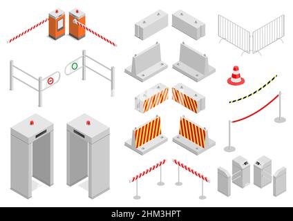 Set of elements infrastructure security Stock Vector