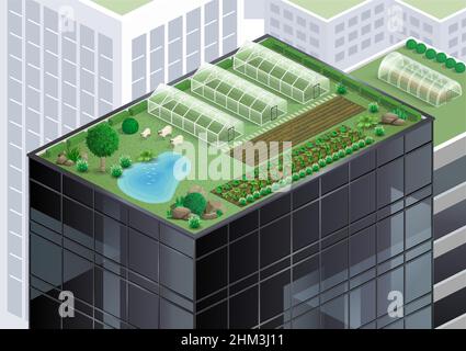 Farm on the roof Stock Vector