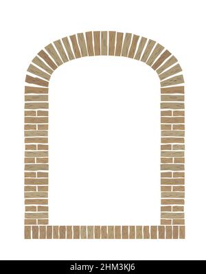 Vintage arcade of the masonry. Wall and facade of the old brick. Vector graphics Stock Vector