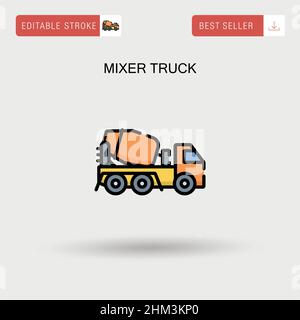 Mixer truck Simple vector icon. Stock Vector