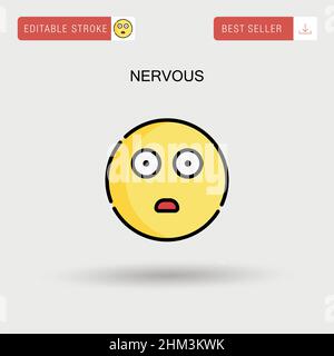Nervous Simple vector icon. Stock Vector