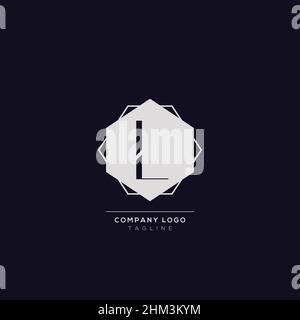 L logo design concept with background. Initial based creative minimal monogram icon letter. Modern luxury alphabet vector design. Stock Vector