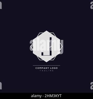 J logo design concept with background. Initial based creative minimal monogram icon letter. Modern luxury alphabet vector design. Stock Vector