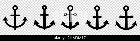 Set of anchors icon Stock Vector