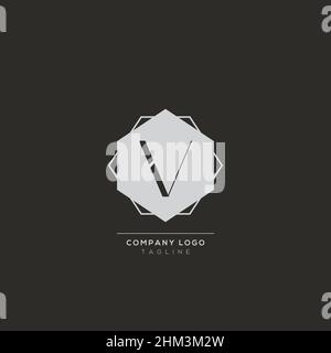 V logo design concept with background. Initial based creative minimal monogram icon letter. Modern luxury alphabet vector design. Stock Vector