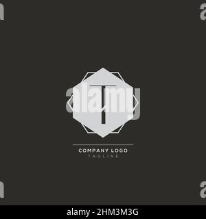 T logo design concept with background. Initial based creative minimal monogram icon letter. Modern luxury alphabet vector design. Stock Vector