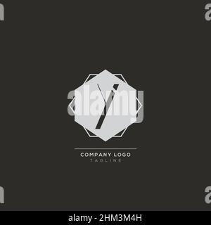 Y logo design concept with background. Initial based creative minimal monogram icon letter. Modern luxury alphabet vector design. Stock Vector
