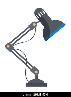 Vintage table lamp. Light equipment in flat style. Stock Vector