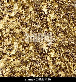 Shiny gold texture paper or metal. Golden foil. Stock Photo