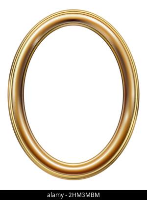 Golden oval classic rococo baroque frame. Vector graphics. Luxury frame for painting or postcard cover Stock Vector