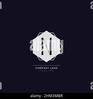 N logo design concept with background. Initial based creative minimal monogram icon letter. Modern luxury alphabet vector design. Stock Vector