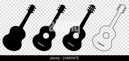 Set of guitar icons Stock Vector