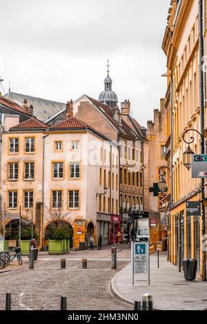 Metz, France - January 23, 2022: Place Saint-Louis is a square located in Metz in the French department of Moselle, Grand-Est, France. Stock Photo