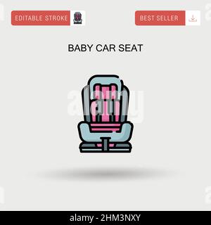 Baby car seat Simple vector icon. Stock Vector