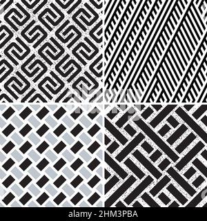 4 different vector patterns in the same package(eps). One pattern is paid and 3 are free (white dividing lines) Stock Vector