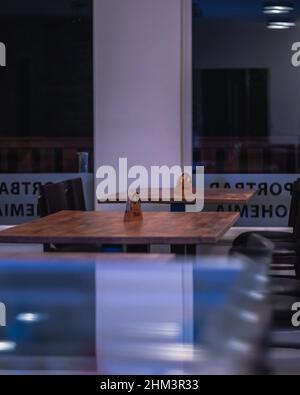 Beautiful shot of the tables in a cozy bar Stock Photo