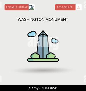 Washington monument Simple vector icon. Illustration symbol design ...