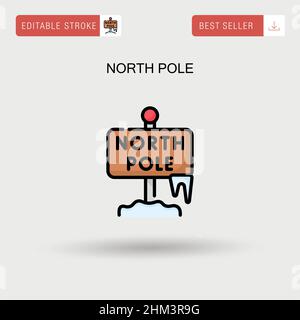 North pole Simple vector icon. Stock Vector