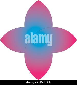 Vector graphics were created by transforming circles and applying gradients. The resulting shape resembles a flower. Stock Vector