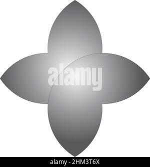 Vector graphics were created by transforming circles and applying gradients. The resulting shape resembles a flower. Stock Vector