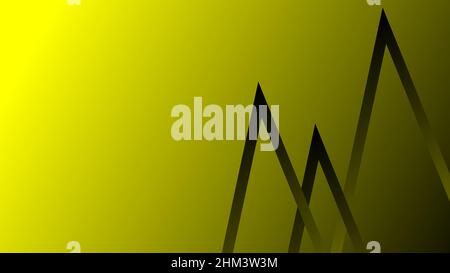 Yellow black abstract background with straight lines Stock Vector