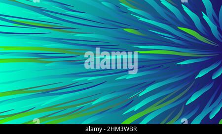 Abstract design of feather outline in blue color Stock Vector